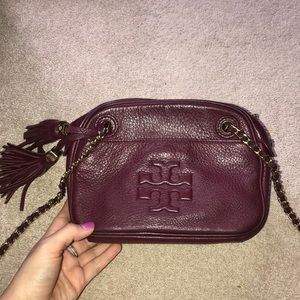 Tory Burch wine colored satchel